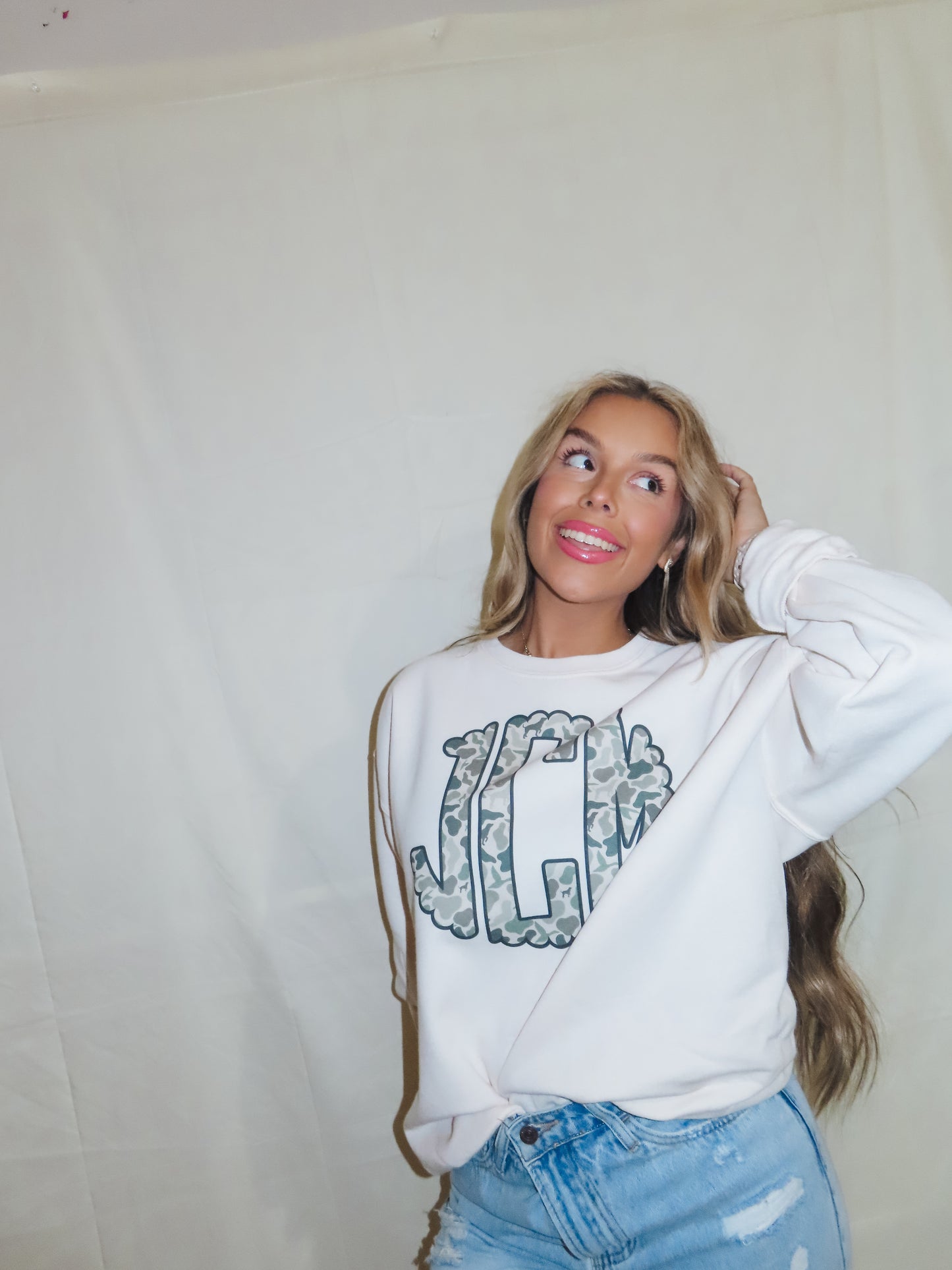 Camo Monogram Crewneck