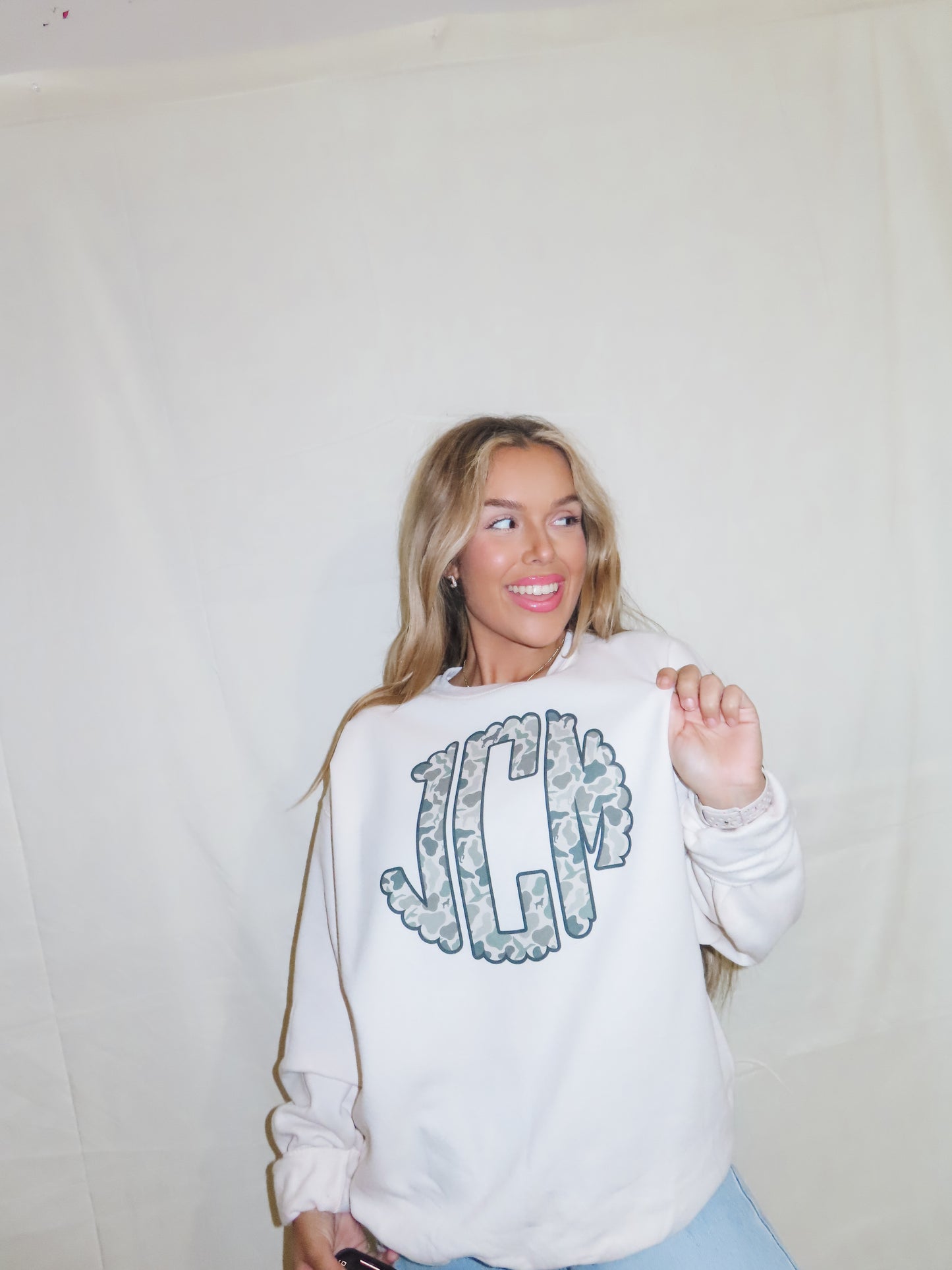 Camo Monogram Crewneck