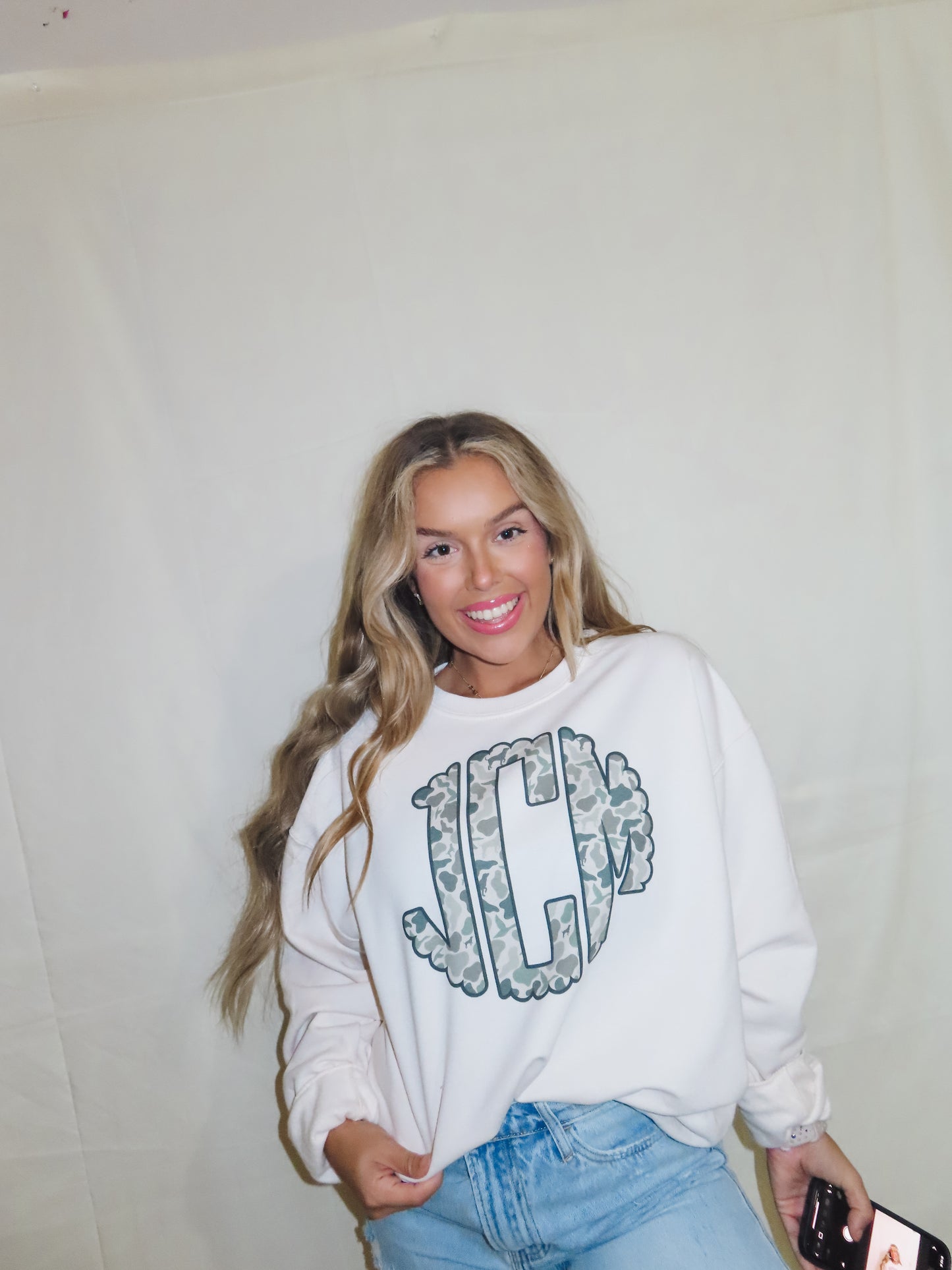 Camo Monogram Crewneck